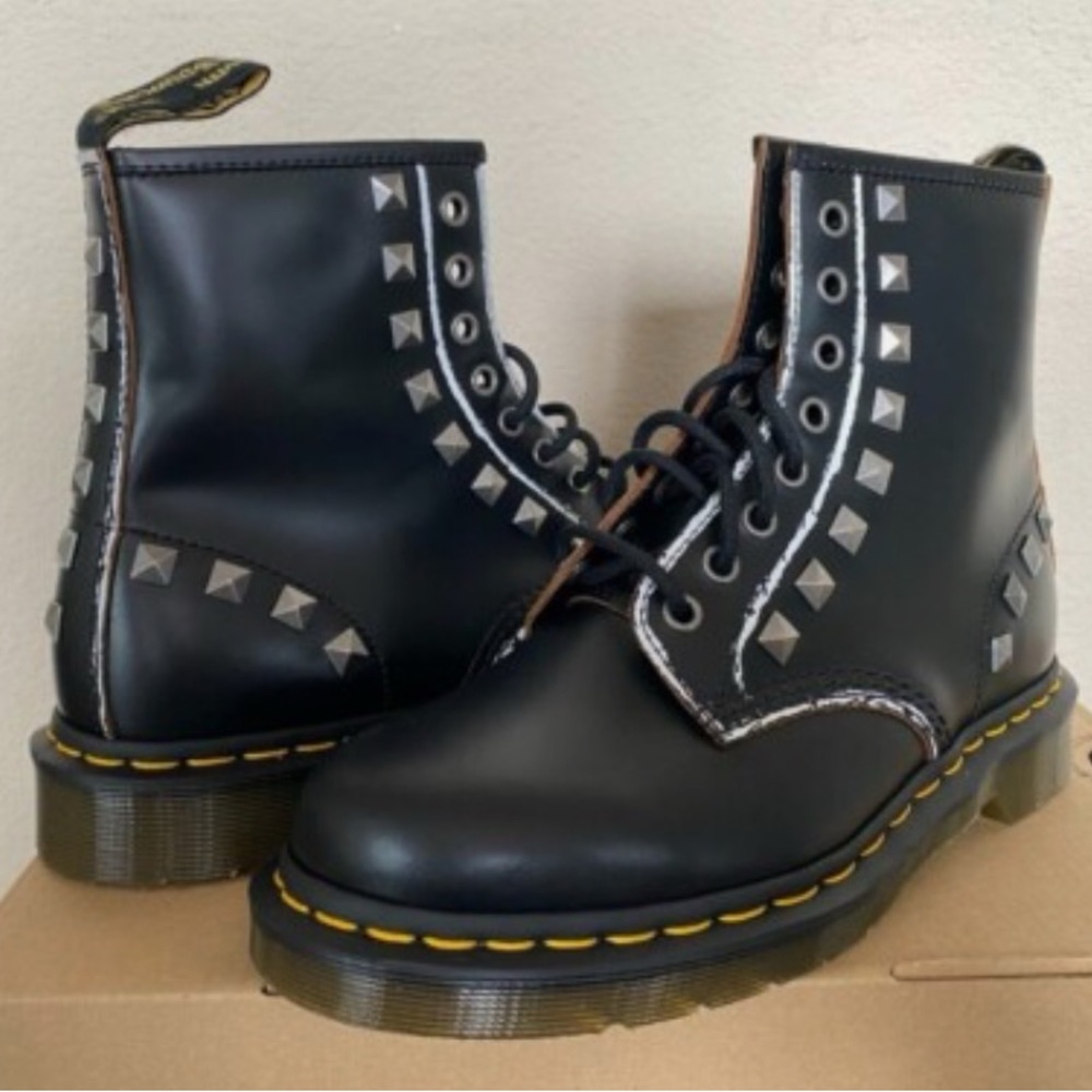 Studded Black Leather Boots